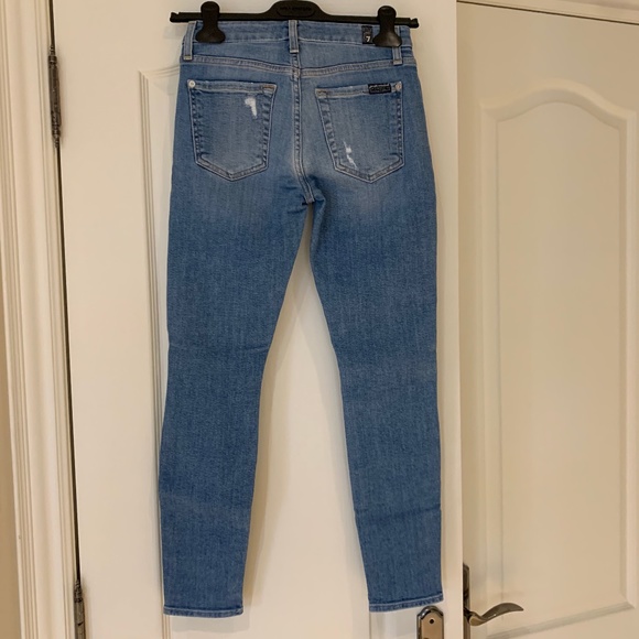 7 for all Mankind Skinny Jeans, Size 24, Medium Blue - Picture 3 of 12